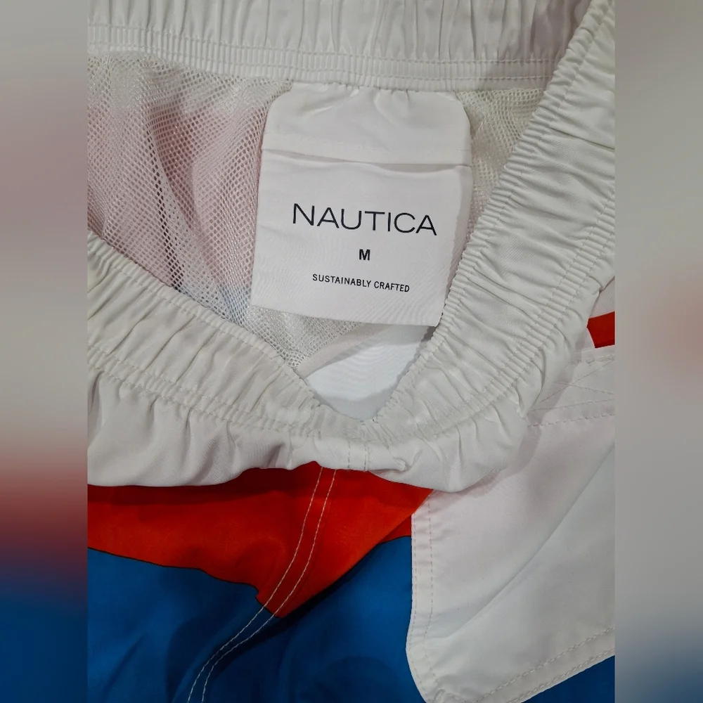 Nautica Men's Swim Trunks - Orange, Blue, and White